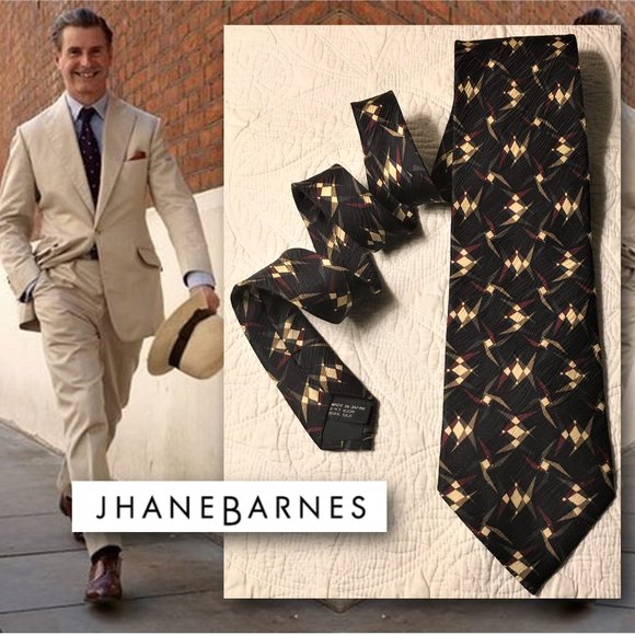 JHANE BARNES Handmade 100% Silk Necktie - Picture 1 of 10